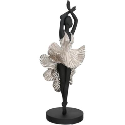 Gilde Scultura Ballet – Ballerina in resina – nero opaco – effetto metallico – altezza 44 cm x diametro 14 cm Gilde Scultura Ballet – Ballerina in resina – nero opaco – effetto metallico – altezza 44 cm x diametro 14 cm