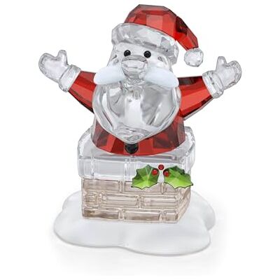 Swarovski Holiday Cheers Babbo Natale nel Camino, Decorazione Natalizia con 349 Sfaccettature di Cristalli, Designer Edith Mair, Oggetto Decorativo, 7,4 x 4,7 x 6,8 cm Swarovski Holiday Cheers Babbo Natale nel Camino, Decorazione Natalizia con 349 Sfaccettature di Cristalli, Designer Edith Mair, Oggetto Decorativo, 7,4 x 4,7 x 6,8 cm
