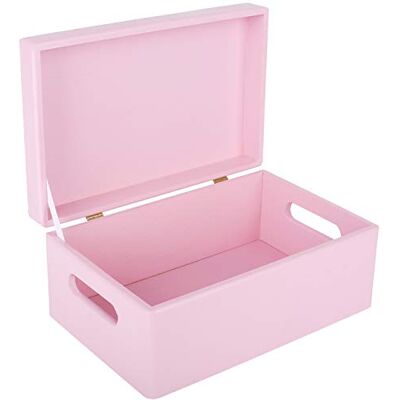 Creative Grande Scatola in Legno Rosa 30 x 20 x 14 cm Coperchio e Maniglie Contenitore Portaoggetti, Attrezzi Legno Non Verniciato, Ruvido e Non Levigato Ideale da Decorare Creative Grande Scatola in Legno Rosa 30 x 20 x 14 cm Coperchio e Maniglie Contenitore Portaoggetti, Attrezzi Legno Non Verniciato, Ruvido e Non Levigato Ideale da Decorare