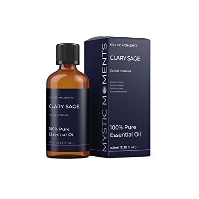 Mystic Moments Olio essenziale di salvia clary 100 ml olio puro e naturale per diffusori, aromaterapia e massaggio miscele senza OGM vegano Mystic Moments Olio essenziale di salvia clary 100 ml olio puro e naturale per diffusori, aromaterapia e massaggio miscele senza OGM vegano