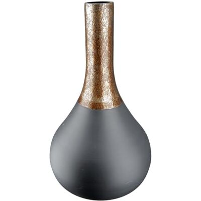 Gilde Vaso decorativo per bottiglie in vetro, decorazione moderna, per soggiorno, decorazione da tavolo, colore: nero, oro, altezza 37 cm Gilde Vaso decorativo per bottiglie in vetro, decorazione moderna, per soggiorno, decorazione da tavolo, colore: nero, oro, altezza 37 cm