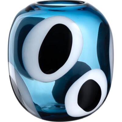 Leonardo HOME Occhi Blu Vaso di fiori fatto a mano, 1 pezzo, opera d'arte piena di passione, elegante vaso di fiori, bellezza unica, arte per casa, altezza 22 cm, blu Leonardo HOME Occhi Blu Vaso di fiori fatto a mano, 1 pezzo, opera d'arte piena di passione, elegante vaso di fiori, bellezza unica, arte per casa, altezza 22 cm, blu