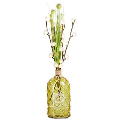 Relaxdays Vaso Decorativo in Vetro per la Casa, con Rivestimento in Rete con Le Seguenti Misure Hbt: 54 X 26 X 26 Cm, Giallo e Stampa Vintage Relaxdays Vaso Decorativo in Vetro per la Casa, con Rivestimento in Rete con Le Seguenti Misure Hbt: 54 X 26 X 26 Cm, Giallo e Stampa Vintage