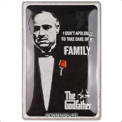 ART Targa retrò, 20 x 30 cm, The Godfather – I don't apologize – Idee regalo per amanti dei film, Official License Product (OLP), in metallo, design vintage ART Targa retrò, 20 x 30 cm, The Godfather – I don't apologize – Idee regalo per amanti dei film, Official License Product (OLP), in metallo, design vintage