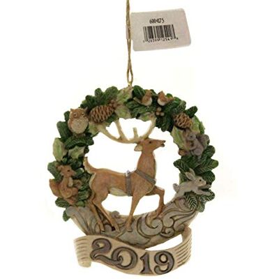 Enesco Jim Shore Heartwood Creek Sospensione Ghirlanda 2019 Bianca, 10 cm Enesco Jim Shore Heartwood Creek Sospensione Ghirlanda 2019 Bianca, 10 cm
