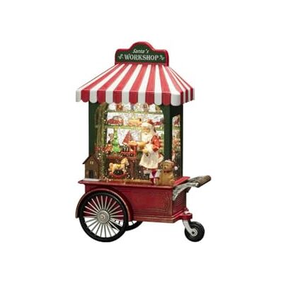 Konstsmide Lanterna a LED con neve, Babbo Natale nel suo laboratorio/interno, timer di 5 ore, funzionamento a batteria, rosso, 3 x AA 1,5 V Konstsmide Lanterna a LED con neve, Babbo Natale nel suo laboratorio/interno, timer di 5 ore, funzionamento a batteria, rosso, 3 x AA 1,5 V