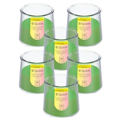 Spaas 6 PureLight Candele Profumate alla Citronella, ± 33 ore, Verde Vivido Spaas 6 PureLight Candele Profumate alla Citronella, ± 33 ore, Verde Vivido