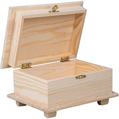 Rayher Cofanetto in legno con coperchio e chiusura a scatto, certificato FSC, 100% naturale, 10,5 x 19 x 13,5 cm Rayher Cofanetto in legno con coperchio e chiusura a scatto, certificato FSC, 100% naturale, 10,5 x 19 x 13,5 cm