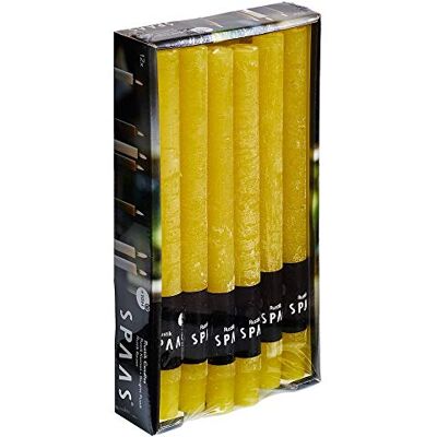 Spaas 12 x 12 Candele rustiche Non profumate per la casa, 8 Ore, Colore Giallo Autunnale Spaas 12 x 12 Candele rustiche Non profumate per la casa, 8 Ore, Colore Giallo Autunnale