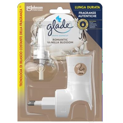 Glade Diffusore di Oli Essenziali Elettrico, Profumatore per Ambienti, Fragranza Romantic Vanilla Blossom, Confezione da 1 Diffusore e 1 Ricarica Glade Diffusore di Oli Essenziali Elettrico, Profumatore per Ambienti, Fragranza Romantic Vanilla Blossom, Confezione da 1 Diffusore e 1 Ricarica