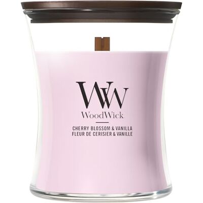 Woodwick Candela profumata Candela a clessidra media Cherry Blossom & Vanilla Regali perfetti per donne Woodwick Candela profumata Candela a clessidra media Cherry Blossom & Vanilla Regali perfetti per donne