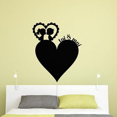 Adesivo Murale Cuore Lavagna Ambiance - 90x75cm Adesivo Murale Cuore Lavagna Ambiance - 90x75cm