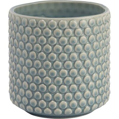 Bloomingville Con Design a Pois rialzati, gres, Celeste, 15,2 cm Bloomingville Con Design a Pois rialzati, gres, Celeste, 15,2 cm