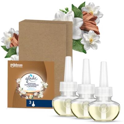 Glade Liquido Elettrico Profumatore per Ambienti, Sandalo di Bali, 3 Ric. Fino a 120 Giorni di Profumo per Ricarica, Fragranza Regolabile per Adattarsi a Ogni Stanza, Con Olii Essenziali Glade Liquido Elettrico Profumatore per Ambienti, Sandalo di Bali, 3 Ric. Fino a 120 Giorni di Profumo per Ricarica, Fragranza Regolabile per Adattarsi a Ogni Stanza, Con Olii Essenziali