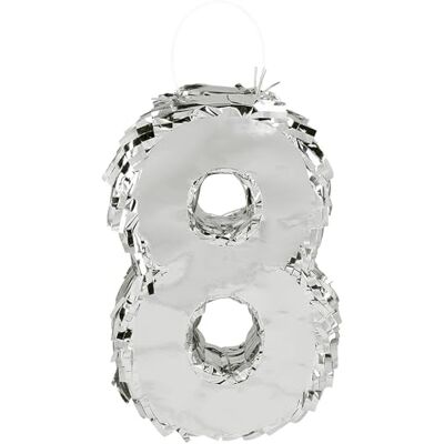 Boland Pignatta Numero, 25 x 16 x 5 cm Numero argentato brillante per decorazione, compleanno, anniversario e gioco di festa Boland Pignatta Numero, 25 x 16 x 5 cm Numero argentato brillante per decorazione, compleanno, anniversario e gioco di festa