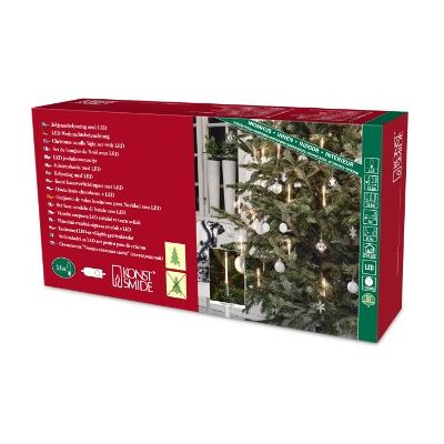 Konstsmide / Catena per albero LED slim line 16 grandi candele con supporto ed interruttore / 32 diodi bianco caldo / 4.5V trasformatore da interno/cavo verde Konstsmide / Catena per albero LED slim line 16 grandi candele con supporto ed interruttore / 32 diodi bianco caldo / 4.5V trasformatore da interno/cavo verde