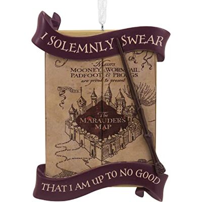 Hallmark Decorazione natalizia a forma di mappa del malandrino di Harry Potter, decorazione natalizia da appendere, regali per Natale Hallmark Decorazione natalizia a forma di mappa del malandrino di Harry Potter, decorazione natalizia da appendere, regali per Natale