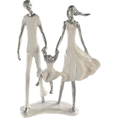 Casablanca modernes Design Scultura famiglia – felicità della famiglia – bianco/argento – poliresina – altezza 31 cm Casablanca modernes Design Scultura famiglia – felicità della famiglia – bianco/argento – poliresina – altezza 31 cm