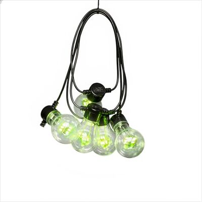 Konstsmide Catena LED per birra, con cambio colore RGB, 10 lampadine trasparenti, 60 diodi RGB, trasformatore esterno da 5 V, cavo nero Konstsmide Catena LED per birra, con cambio colore RGB, 10 lampadine trasparenti, 60 diodi RGB, trasformatore esterno da 5 V, cavo nero