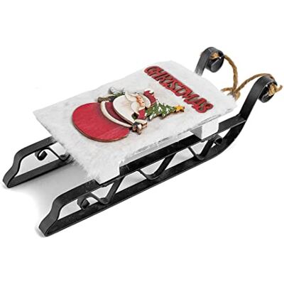 H&H Slitta in Legno e Metallo, Decoro Natalizio, 9x6x22cm, Addobbo, FESTIVITÀ, Natale, Arredo Casa H&H Slitta in Legno e Metallo, Decoro Natalizio, 9x6x22cm, Addobbo, FESTIVITÀ, Natale, Arredo Casa