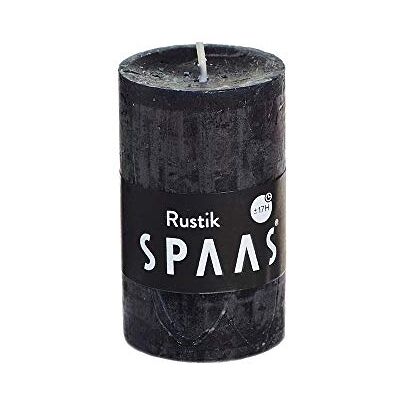 Spaas 12 Candele cilindriche rustiche Non profumate, in Cera di paraffina, 48 x 80 mm, Colore: Nero Spaas 12 Candele cilindriche rustiche Non profumate, in Cera di paraffina, 48 x 80 mm, Colore: Nero