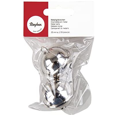 Rayher Deco-Campanelli Di Metallo (Tondi), Platino, Busta 2 Pz, Rayher Deco-Campanelli Di Metallo (Tondi), Platino, Busta 2 Pz,