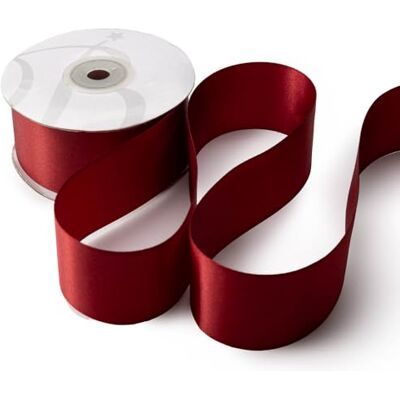 BARATTI Nastro Doppio Raso 40mm X 25 Metri per Artigianato, Natale, Decorazioni, Adatto Per confezionare Regali, Feste di Compleanno, Matrimoni, Bomboniere (Granata) BARATTI Nastro Doppio Raso 40mm X 25 Metri per Artigianato, Natale, Decorazioni, Adatto Per confezionare Regali, Feste di Compleanno, Matrimoni, Bomboniere (Granata)