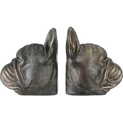 Creative Set di 2 fermalibri per cani in resina bronzo antico Creative Set di 2 fermalibri per cani in resina bronzo antico