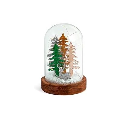 H&H Natale Campana in Vetro con Led, Altezza 14cm, Decorazione Natalizia H&H Natale Campana in Vetro con Led, Altezza 14cm, Decorazione Natalizia