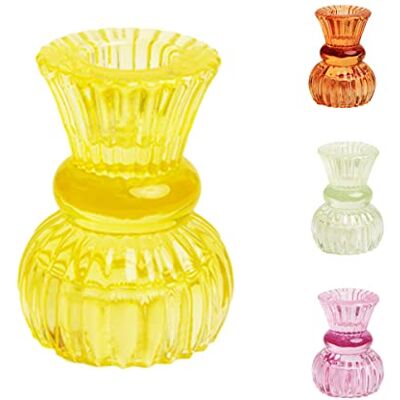 Talking Tables Piccolo Portacandele in Vetro Giallo per Candele a Stelo o Tea Light Decorazioni Pasquali, Natale, Estate, Matrimonio Talking Tables Piccolo Portacandele in Vetro Giallo per Candele a Stelo o Tea Light Decorazioni Pasquali, Natale, Estate, Matrimonio