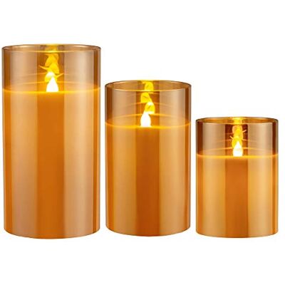 Pauleen Classy Golden Candle cera con batteria e funzione timer 6H set di 3 candele a LED 0.6 W, Pendant light Pauleen Classy Golden Candle cera con batteria e funzione timer 6H set di 3 candele a LED 0.6 W, Pendant light