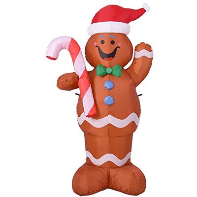 BAKAJI Gonfiabile Omino di Marzapane Di Natale Con Luci a LED Altezza 150 cm Sistema Autogonfiabile Protezione IP44 Addobbo e Decorazione Natalizia da Esterno BAKAJI Gonfiabile Omino di Marzapane Di Natale Con Luci a LED Altezza 150 cm Sistema Autogonfiabile Protezione IP44 Addobbo e Decorazione Natalizia da Esterno