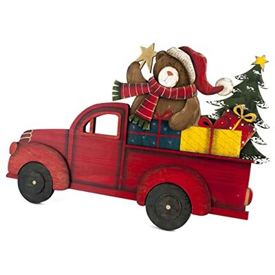 H&H Furgoncino in Legno, Decoro Natalizio, 63x3x41cm, Addobbo, FESTIVITÀ, Natale, Arredo Casa H&H Furgoncino in Legno, Decoro Natalizio, 63x3x41cm, Addobbo, FESTIVITÀ, Natale, Arredo Casa