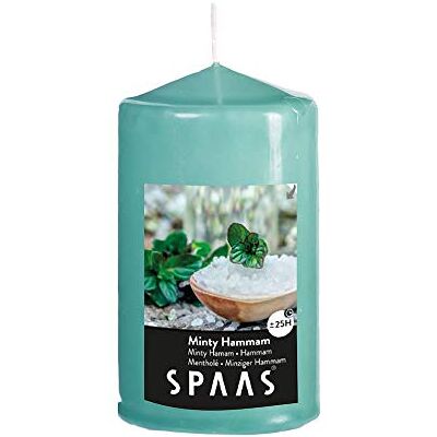 Spaas 12 Candele cilindriche profumate 60, 25 Ore-Minty Hammam, Cera di paraffina, Verde Smeraldo, D 60 mm x H 100 mm Spaas 12 Candele cilindriche profumate 60, 25 Ore-Minty Hammam, Cera di paraffina, Verde Smeraldo, D 60 mm x H 100 mm