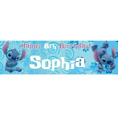 Disney Stitch Striscione di compleanno personalizzato per ragazze, con nome e età, decorazione per feste, grande, 140 cm x 40 cm, sfondo per feste a tema Stitch per bambini Disney Stitch Striscione di compleanno personalizzato per ragazze, con nome e età, decorazione per feste, grande, 140 cm x 40 cm, sfondo per feste a tema Stitch per bambini