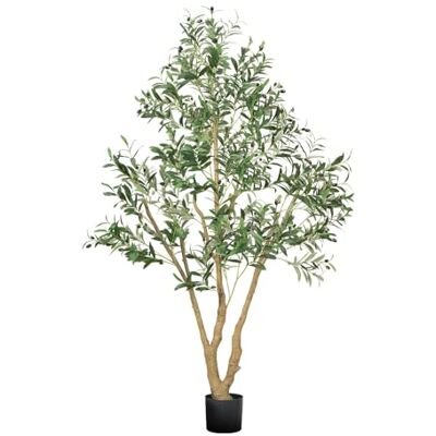 VEVOR 180 cm Albero di Ulivo Artificiale con Vaso Nero, Albero Finto Alto con Tronco in Legno Naturale e Foglie e Frutti Verdi Realistici, Pianta Artificiale da Interno per Casa, Ufficio, Soggiorno VEVOR 180 cm Albero di Ulivo Artificiale con Vaso Nero, Albero Finto Alto con Tronco in Legno Naturale e Foglie e Frutti Verdi Realistici, Pianta Artificiale da Interno per Casa, Ufficio, Soggiorno