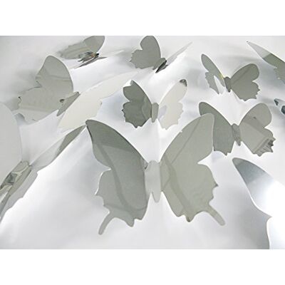 Ambiance - Papillons3D - 12x10/7.5x6.5 - 12 pezzi - Adesivi Ambiance - Papillons3D - 12x10/7.5x6.5 - 12 pezzi - Adesivi