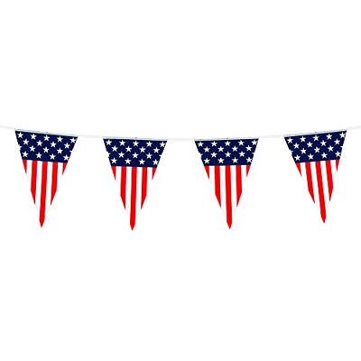 Boland Catena di bandierine USA, 6 metri, stampa su un solo lato, decorazione dell'America a stelle e strisce, decorazione per feste di carnevale e a tema Boland Catena di bandierine USA, 6 metri, stampa su un solo lato, decorazione dell'America a stelle e strisce, decorazione per feste di carnevale e a tema
