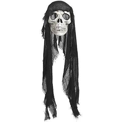 Boland Teschio da appendere, dimensioni 100 cm, motivo creepy skull, decorazione da appendere, per Halloween, carnevale, festa a tema Boland Teschio da appendere, dimensioni 100 cm, motivo creepy skull, decorazione da appendere, per Halloween, carnevale, festa a tema