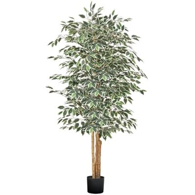 VEVOR Albero Artificiale da Interno da 1829 mm con Vaso Nero, Albero di Ficus Artificiale con Tronco in Legno Naturale e Foglie Verdi Realistiche, per Interni per Casa, Soggiorno o Angolo Decorativo VEVOR Albero Artificiale da Interno da 1829 mm con Vaso Nero, Albero di Ficus Artificiale con Tronco in Legno Naturale e Foglie Verdi Realistiche, per Interni per Casa, Soggiorno o Angolo Decorativo