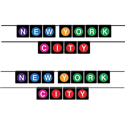Beistle Striscioni da appendere, 2 pezzi, decorazione per feste di New York, colore: Nero/Viola/Blu/Giallo/Verde/Rosa/Rosso Beistle Striscioni da appendere, 2 pezzi, decorazione per feste di New York, colore: Nero/Viola/Blu/Giallo/Verde/Rosa/Rosso
