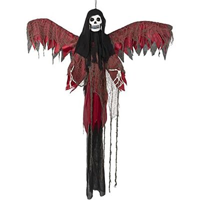 Boland Killer rosso sospeso con LED, dimensioni 198 cm, con batterie, occhi luminosi, suono e movimento, decorazione da appendere, per Halloween, Carnevale, festa a tema Boland Killer rosso sospeso con LED, dimensioni 198 cm, con batterie, occhi luminosi, suono e movimento, decorazione da appendere, per Halloween, Carnevale, festa a tema