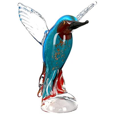 ART Scultura decorativa in vetro, motivo: uccello pescatore, vetro colorato, altezza 22 cm ART Scultura decorativa in vetro, motivo: uccello pescatore, vetro colorato, altezza 22 cm