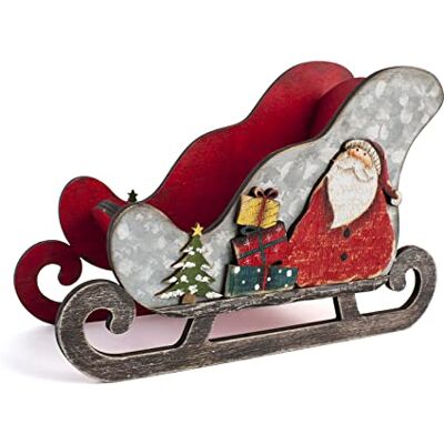 H&H Slitta in Legno, Decoro Natalizio, 22x10x15cm, Addobbo, FESTIVITÀ, Natale, Arredo Casa, Multicolore, H&H Slitta in Legno, Decoro Natalizio, 22x10x15cm, Addobbo, FESTIVITÀ, Natale, Arredo Casa, Multicolore,