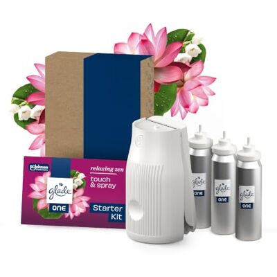 Glade ONE Profumatore per Ambienti, Touch & Spray, 1 Base + 3 Ricariche Fragranza Relaxing Zen, Deodorante Ambiente Diffusore Spray Bagno Oli Essenziali, Combatte Gli Odori, Lunga Durata (3x13 ml) Glade ONE Profumatore per Ambienti, Touch & Spray, 1 Base + 3 Ricariche Fragranza Relaxing Zen, Deodorante Ambiente Diffusore Spray Bagno Oli Essenziali, Combatte Gli Odori, Lunga Durata (3x13 ml)