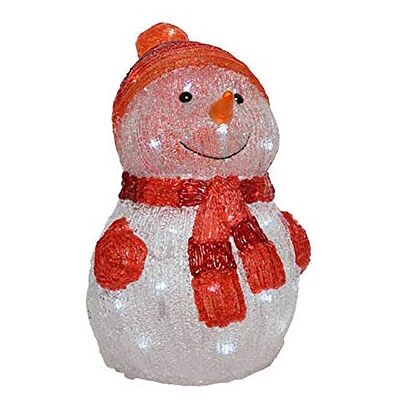 Kaemingk Figura Luminosa a Batteria in Acrilico Pupazzo di Neve LED Bianco Freddo 35cm 1pezzo Kaemingk Figura Luminosa a Batteria in Acrilico Pupazzo di Neve LED Bianco Freddo 35cm 1pezzo