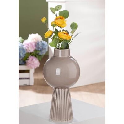 Gilde Vaso Balazar in ceramica grigio lucido altezza 35 cm diametro 18 cm decorazione decorazione casa regalo decorazione casa Gilde Vaso Balazar in ceramica grigio lucido altezza 35 cm diametro 18 cm decorazione decorazione casa regalo decorazione casa