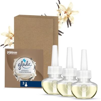 Glade Liquido Elettrico Profumatore per Ambienti, Vaniglia, 3 Ricariche Fino a 120 Giorni di Profumo per Ricarica, Fragranza Regolabile per Adattarsi a Ogni Stanza, Con Olii Essenziali Glade Liquido Elettrico Profumatore per Ambienti, Vaniglia, 3 Ricariche Fino a 120 Giorni di Profumo per Ricarica, Fragranza Regolabile per Adattarsi a Ogni Stanza, Con Olii Essenziali