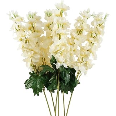 Stelo di Fiori Artificali - Crema - Confezione da 6 - 75cm Stelo di Fiori Artificali - Crema - Confezione da 6 - 75cm