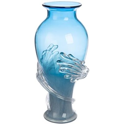 ART Vaso tipo Wave in vetro – blu colorato – vetro – altezza 50 cm – vaso decorativo – accessorio per la casa – impermeabile ART Vaso tipo Wave in vetro – blu colorato – vetro – altezza 50 cm – vaso decorativo – accessorio per la casa – impermeabile